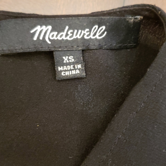 Madewell Black Cold Shoulder Top Size XS - Picture 7 of 8